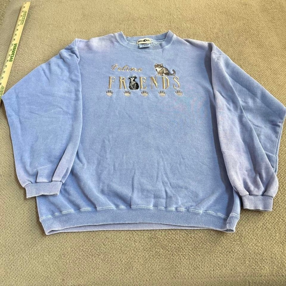 Vintage 1990s cat sweatshirt large